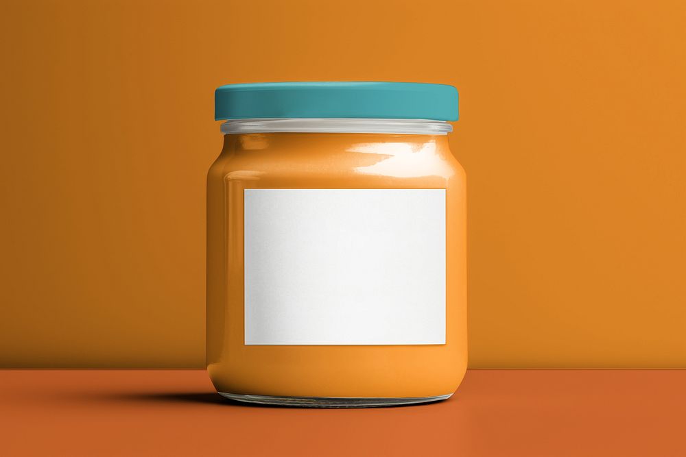 Peanut butter jar with design space