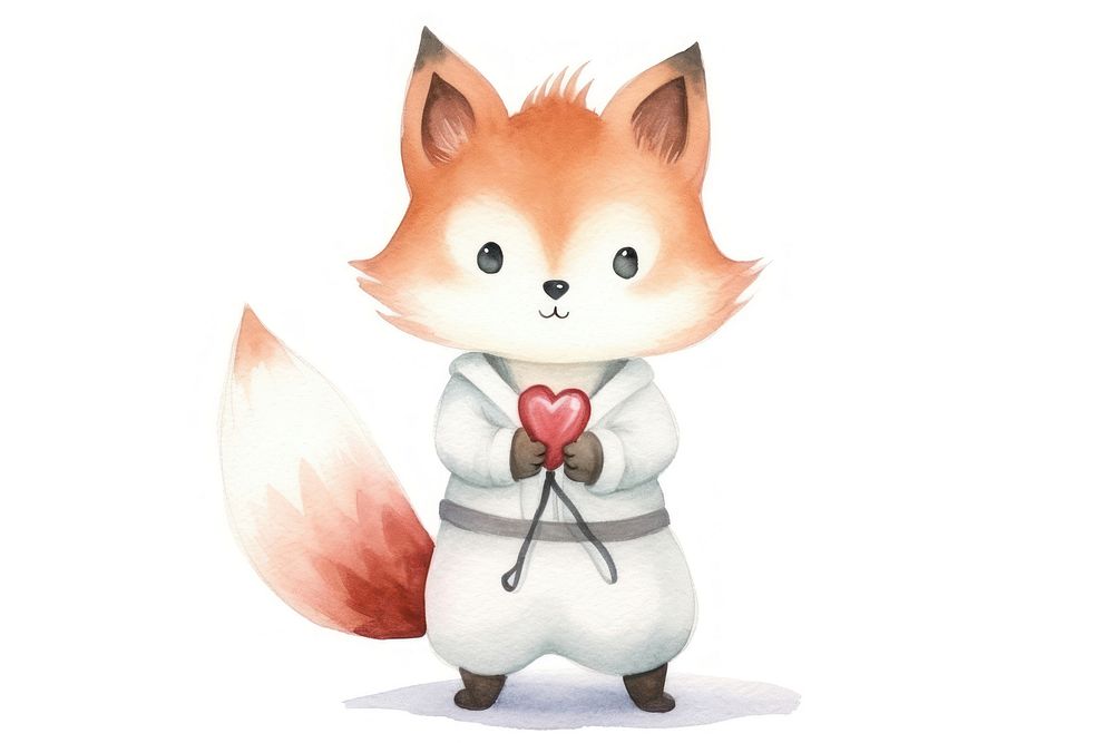 Fox wearing taekwondo cartoon mammal animal. AI generated Image by rawpixel.