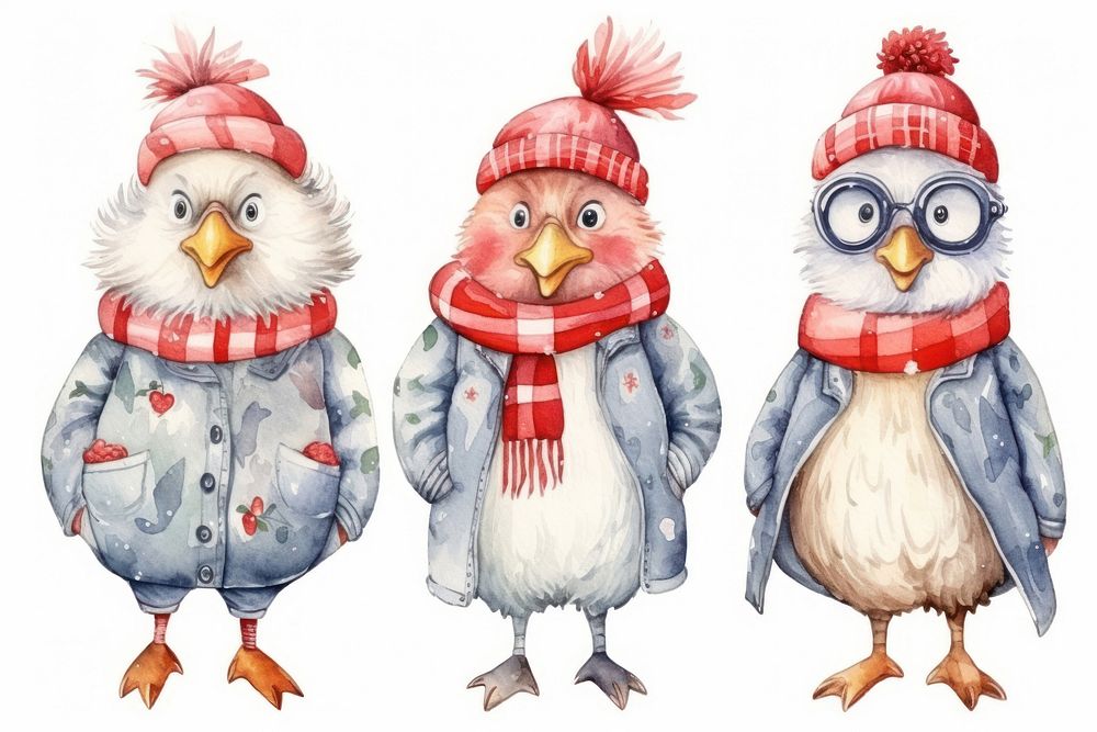 Winter chicken animal bird. AI generated Image by rawpixel.