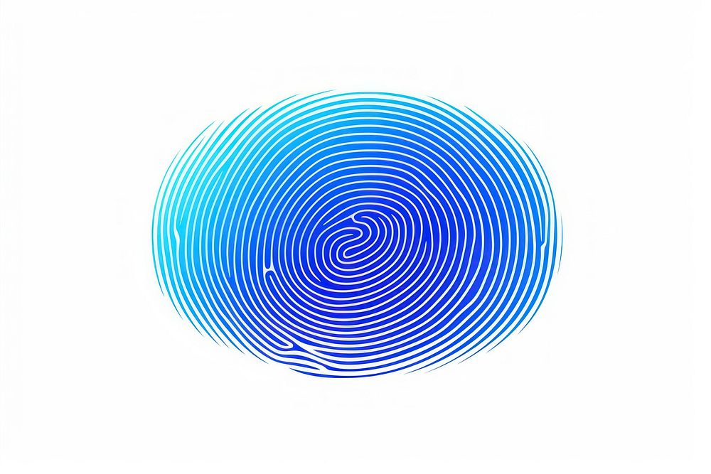 A blue futuristic digital fingerprint vector pattern spiral white background. AI generated Image by rawpixel.