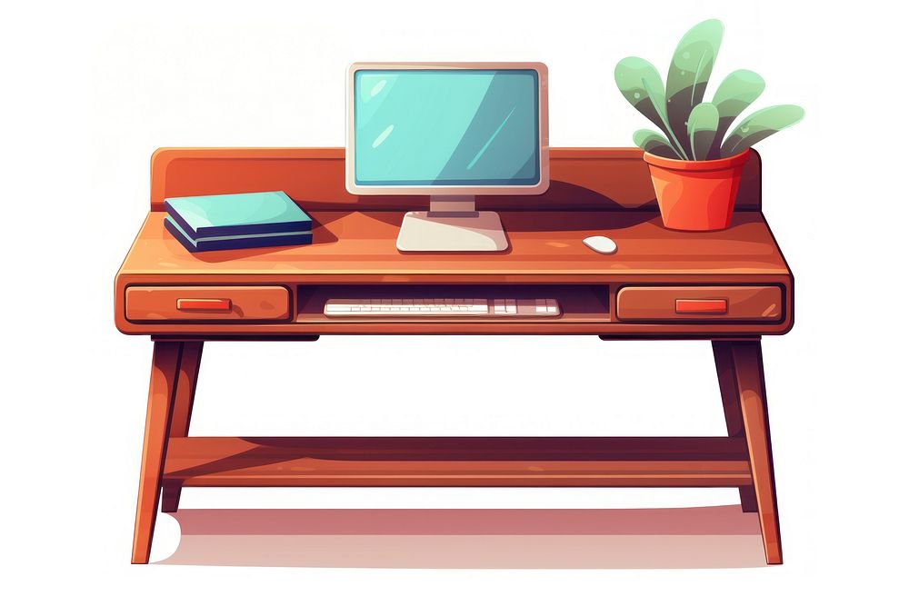 Desk furniture computer table. AI generated Image by rawpixel.