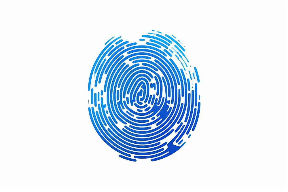 A minimal blue futuristic digital fingerprint icon vector concentric technology astronomy. AI generated Image by rawpixel.