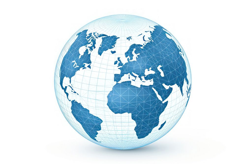 Blue digital wireframe globe vector sphere planet space. AI generated Image by rawpixel.