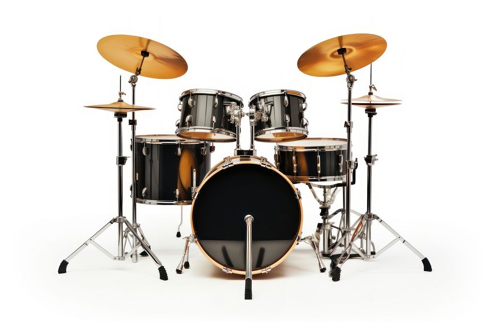 Drums percussion cymbal white background. AI generated Image by rawpixel.