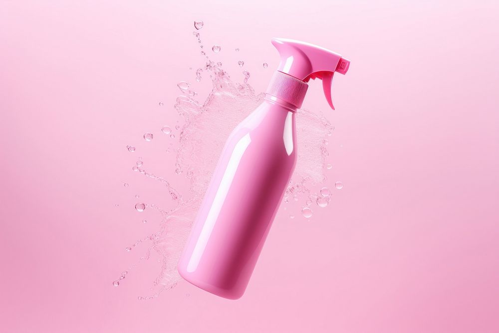 Cleaning product bottle pink pink background. AI generated Image by rawpixel.
