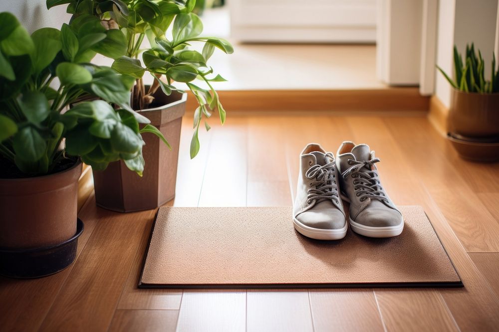 Welcome Mat plant shoe mat. AI generated Image by rawpixel.