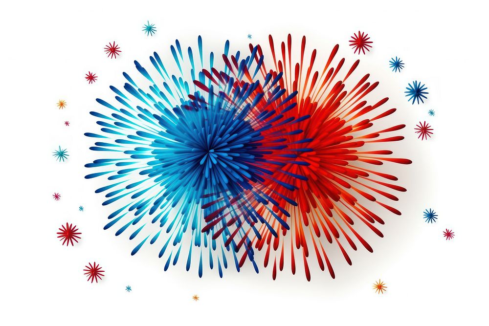 Fireworks white background celebration creativity. AI generated Image by rawpixel.