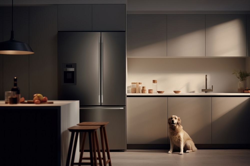 Kitchen dog refrigerator appliance. AI generated Image by rawpixel.