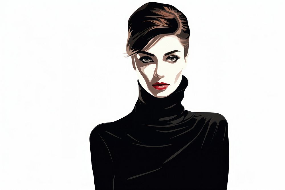 Woman dark fashion portrait drawing adult. AI generated Image by rawpixel.