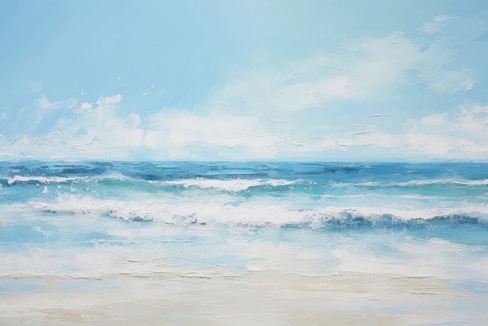 Sea seascape outdoors painting. 