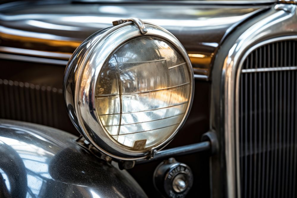 Old round headlight vehicle car old.