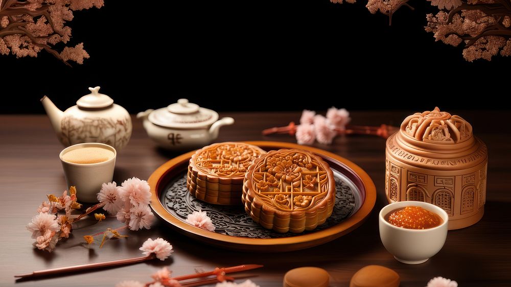 Mooncake flower plant food. AI generated Image by rawpixel. 