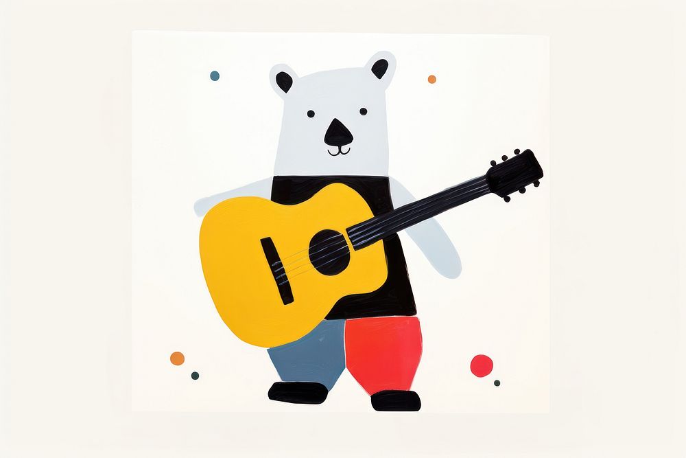 Bear play guitar representation performance creativity. AI generated Image by rawpixel.