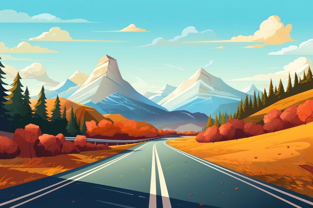 Road landscape mountain outdoors. AI generated Image by rawpixel.