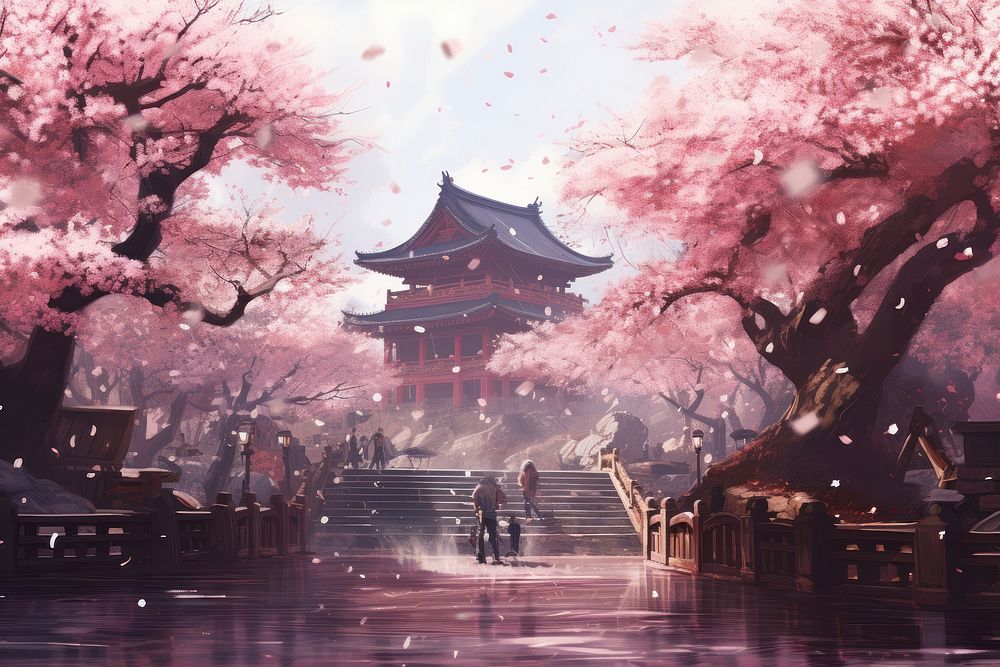 Sakura festival blossom plant architecture. AI generated Image by rawpixel.