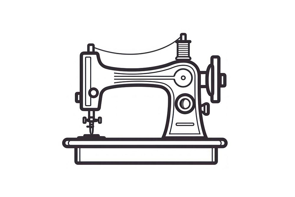Sewing machine drawing line technology. AI generated Image by rawpixel.