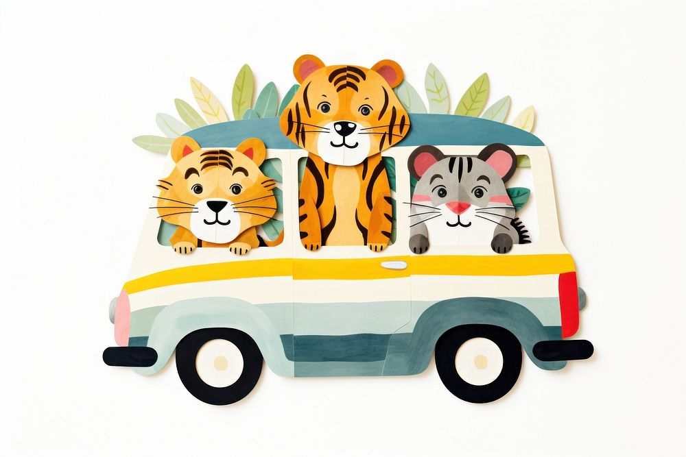 Animal tiger vehicle cartoon. AI generated Image by rawpixel.