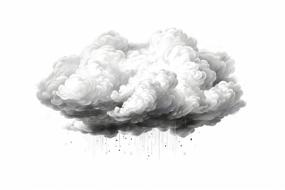 Storm cloud drawing white white background. AI generated Image by rawpixel.