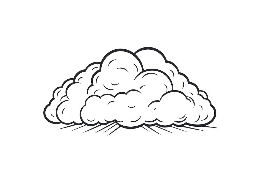 Storm cloud drawing sketch white. AI generated Image by rawpixel.