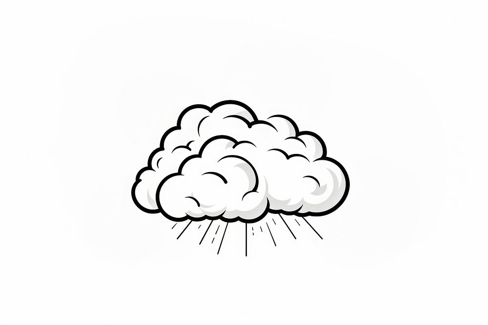 Storm cloud drawing sketch white. AI generated Image by rawpixel.