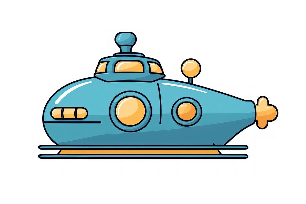 Submarine vehicle transportation cartoon. AI generated Image by rawpixel.