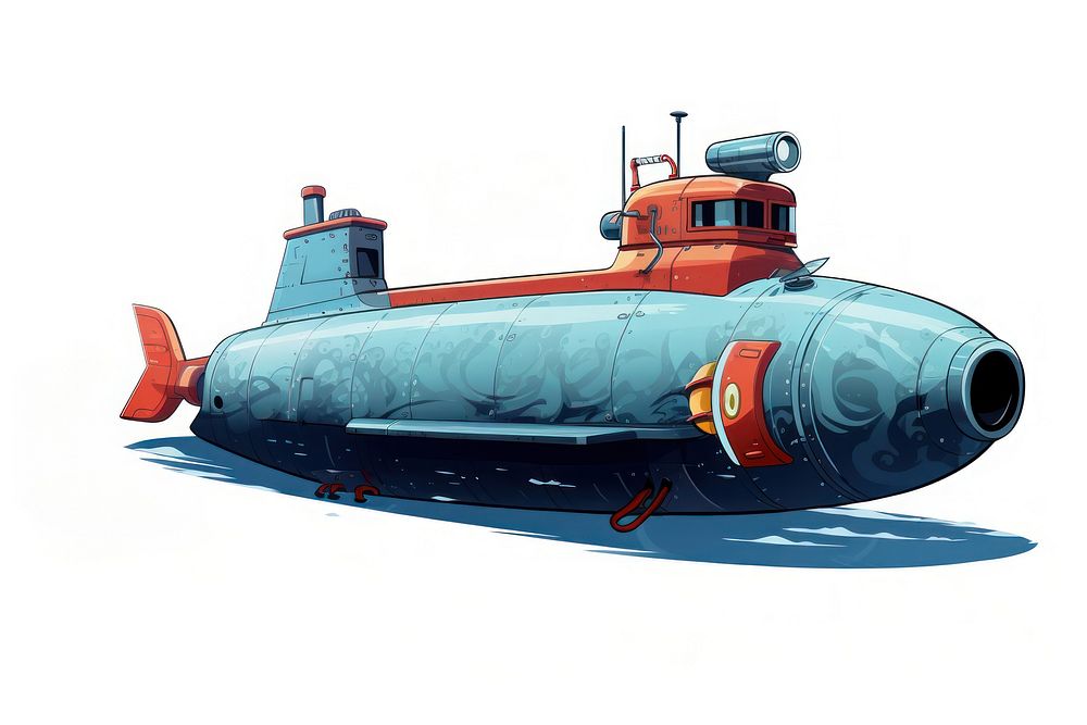 Submarine vehicle cartoon transportation. AI generated Image by rawpixel.