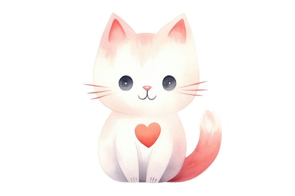 Cat love animal mammal heart. AI generated Image by rawpixel.