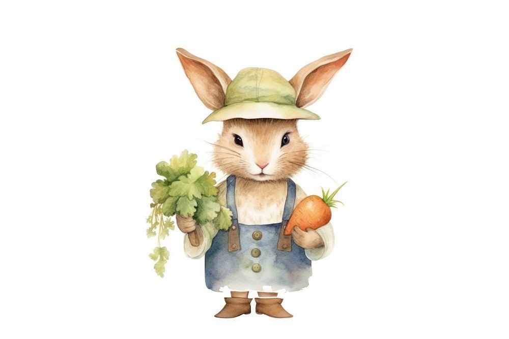 Rabbit farmer rodent mammal animal. AI generated Image by rawpixel.