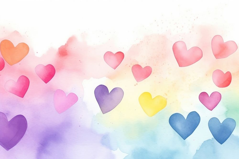 Rainbow love hearts backgrounds creativity variation. AI generated Image by rawpixel.