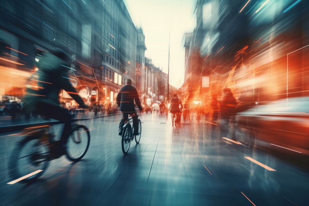 Cycling city outdoors bicycle. AI generated Image by rawpixel.
