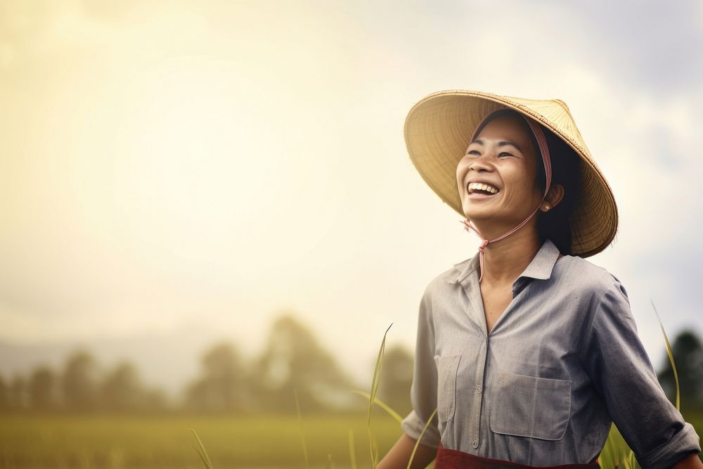 Sustainable farming laughing smile adult. AI generated Image by rawpixel.