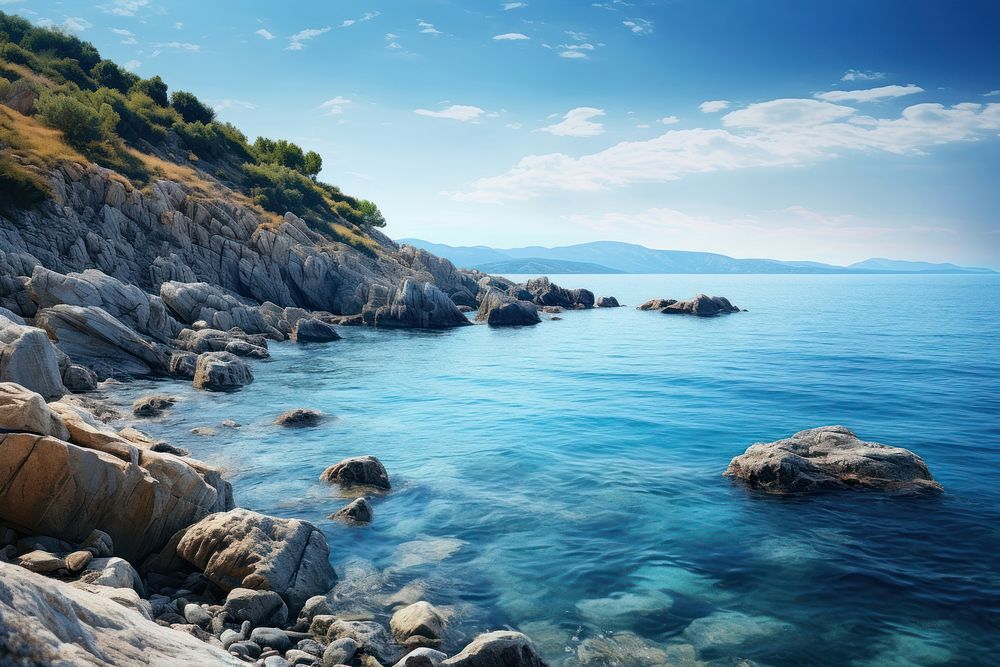 Sea promontory landscape outdoors. 