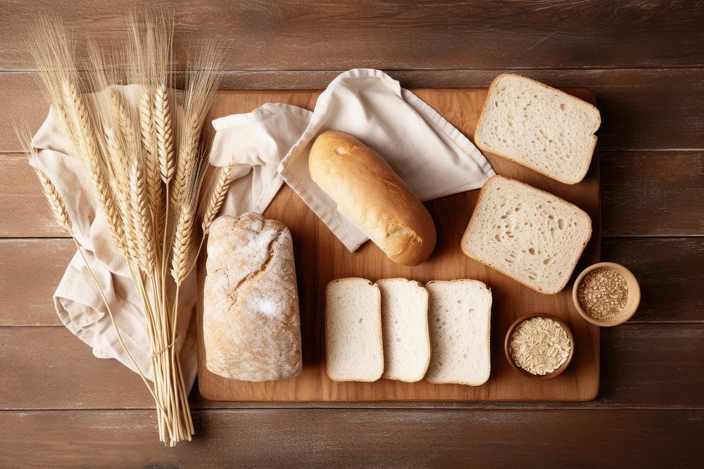 Bread table food wood. 