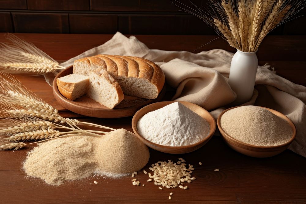 Table bread food wood. 