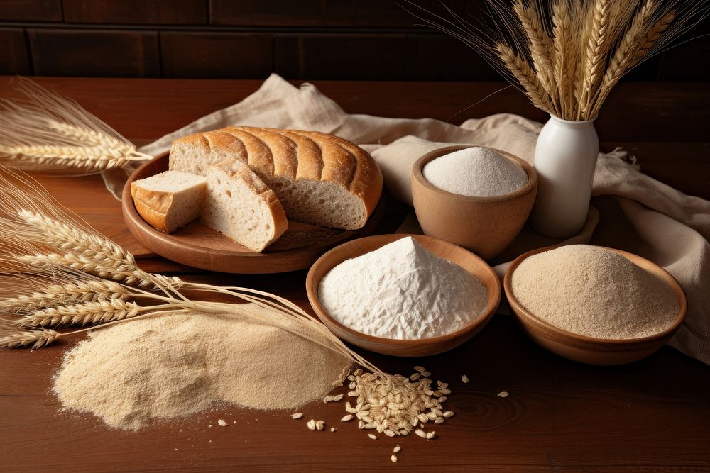 Powder table bread food. AI generated Image by rawpixel.