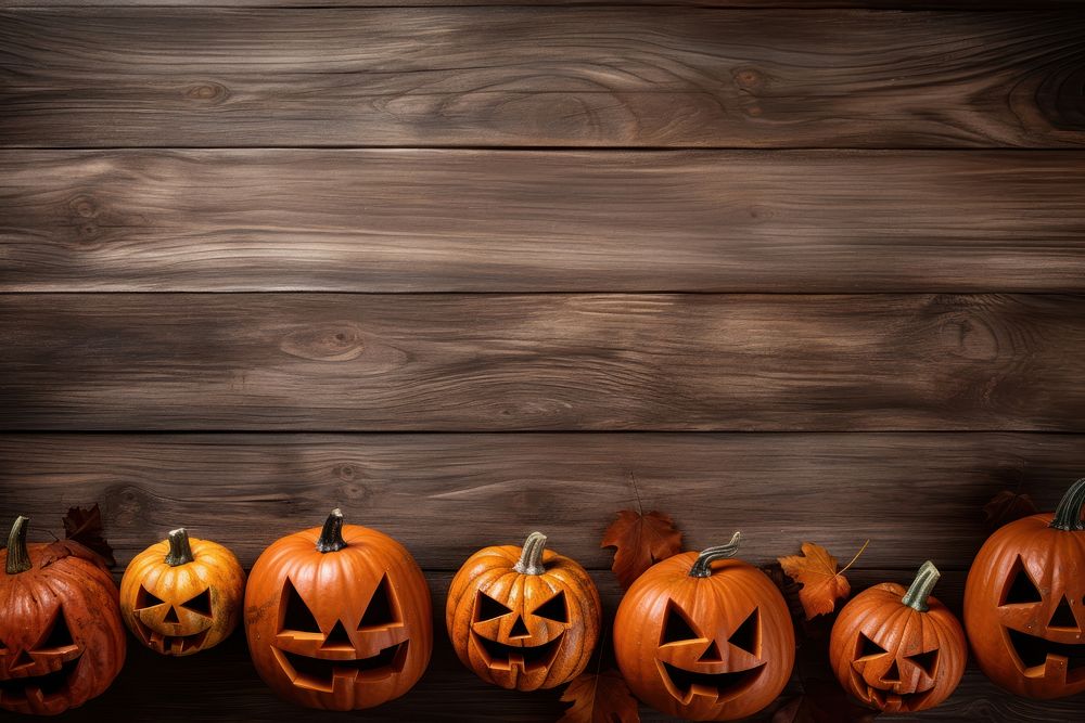 Halloween pumpkin wood jack-o'-lantern. AI generated Image by rawpixel.