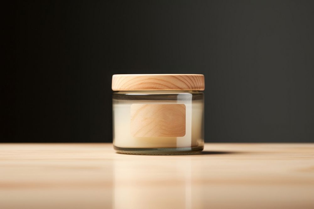 Jar wood container cosmetics. 