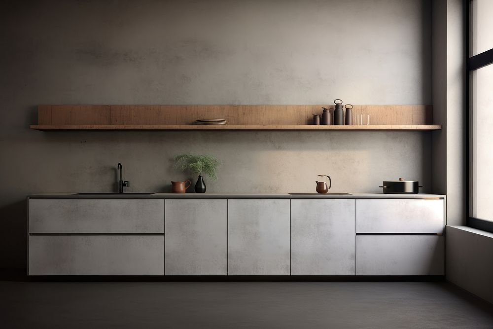 Kitchen background sideboard furniture shelf. AI generated Image by rawpixel.