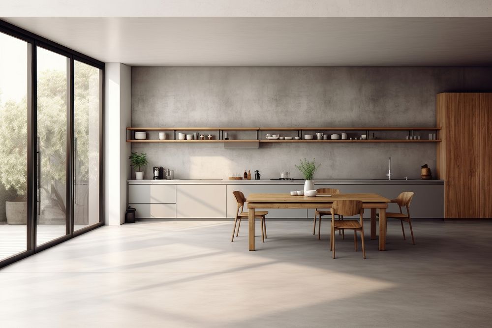 Kitchen background architecture furniture flooring. AI generated Image by rawpixel.