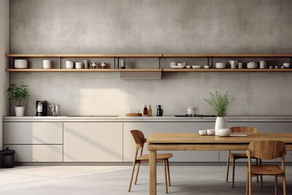 Kitchen background architecture furniture building. AI generated Image by rawpixel.