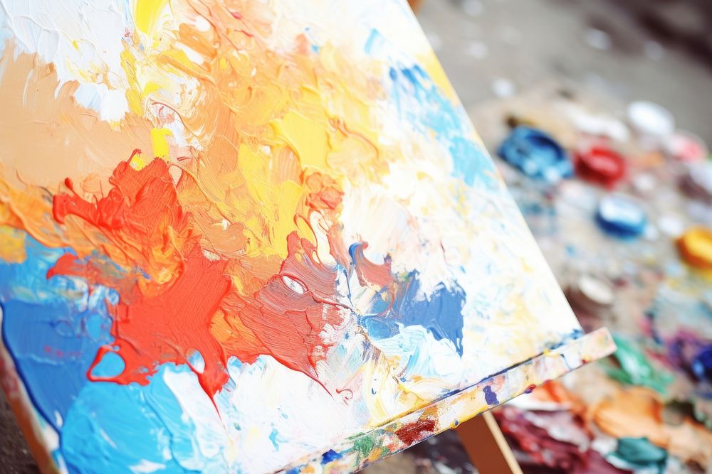 Painting canvas palette art backgrounds. AI generated Image by rawpixel.
