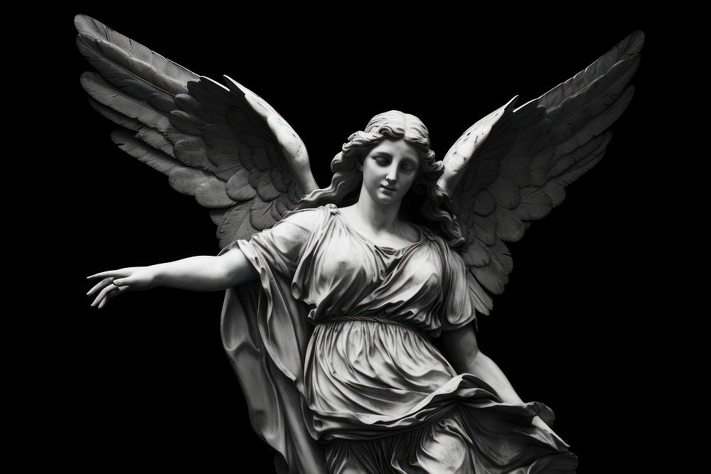 Angel craft white black. AI generated Image by rawpixel.