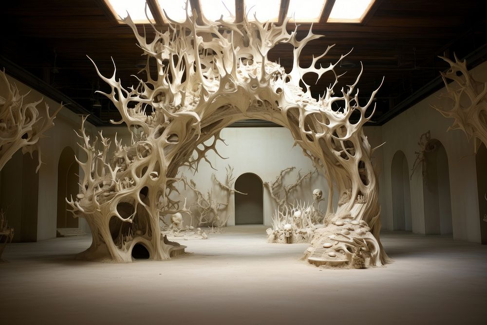 Sculpture antler wood art. AI generated Image by rawpixel.