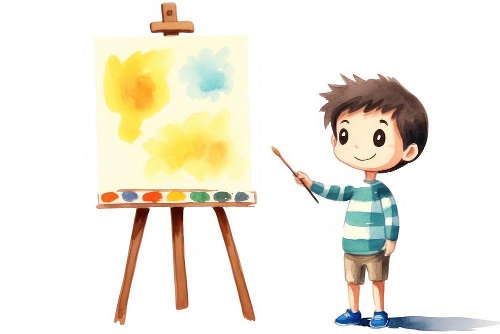 Kid art painting cartoon canvas. AI generated Image by rawpixel.