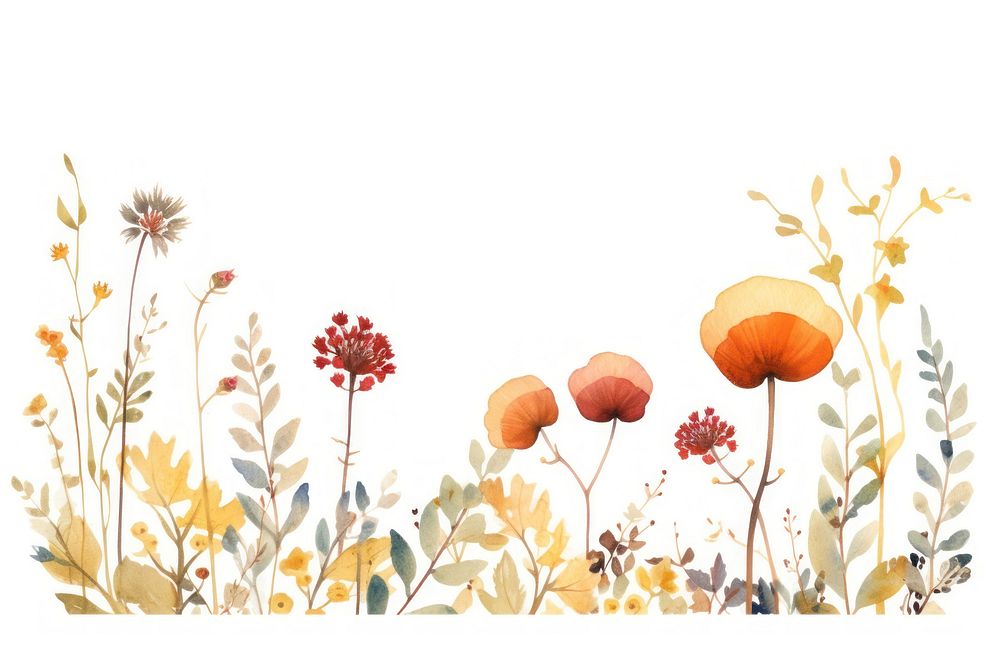 Fall flowers pattern drawing plant. AI generated Image by rawpixel.