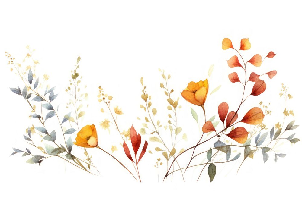 Fall flowers painting pattern plant. AI generated Image by rawpixel.