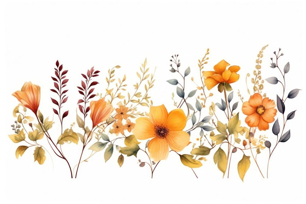 Fall flowers painting pattern plant. AI generated Image by rawpixel.