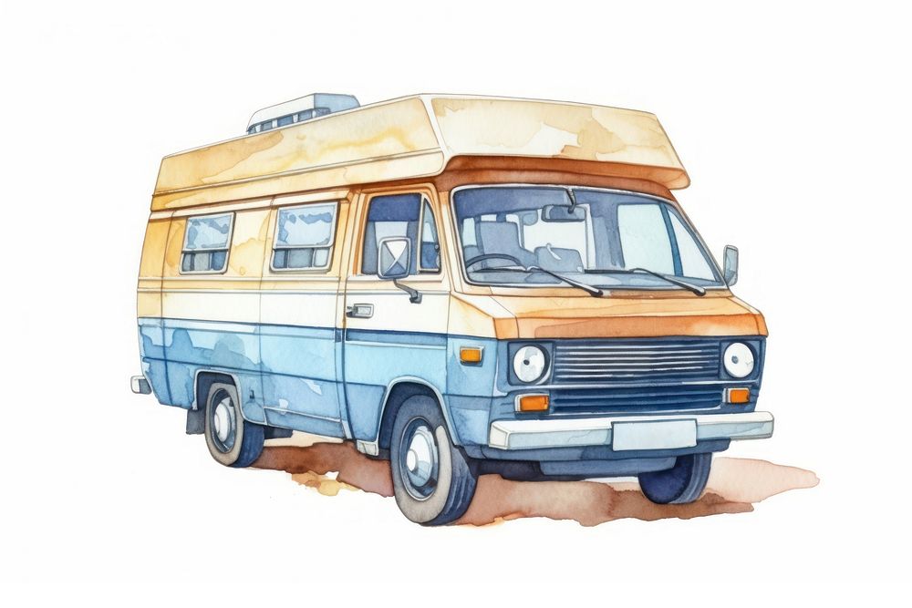 Camping car vehicle minibus van. AI generated Image by rawpixel.