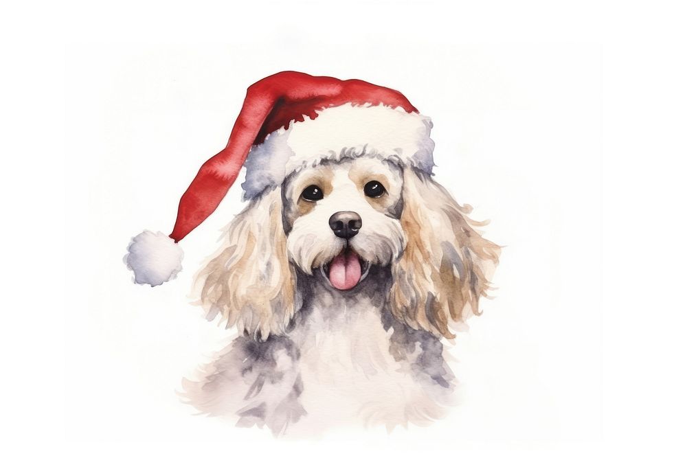 Dog celebrating Christmas christmas spaniel mammal. AI generated Image by rawpixel.