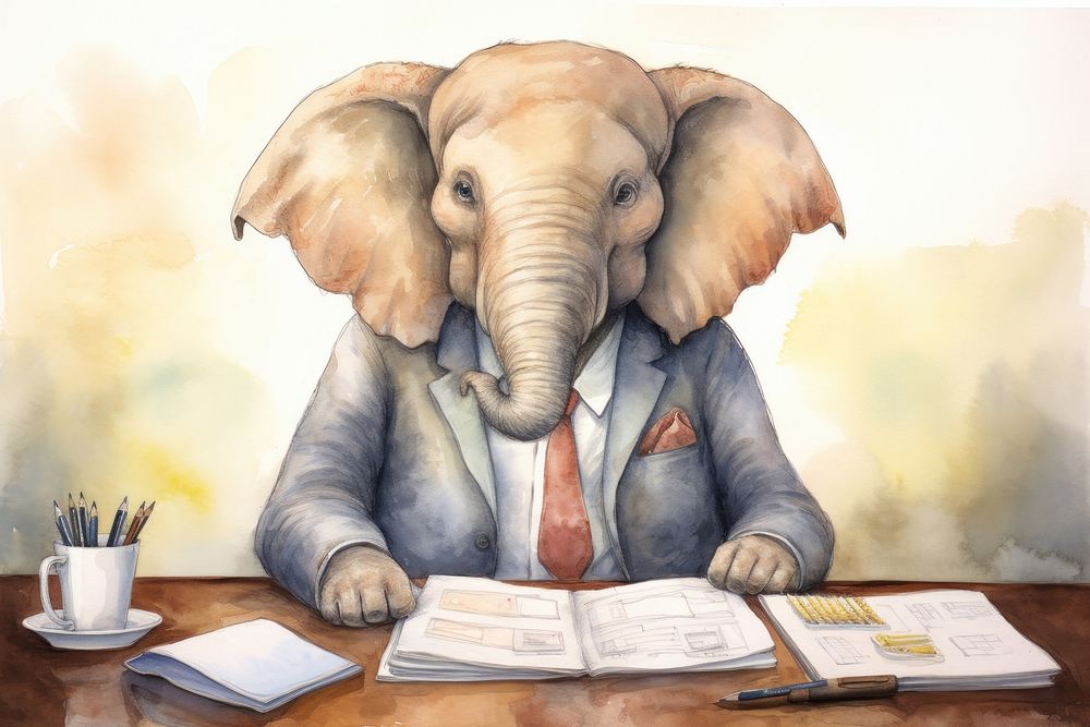 Elephant publication wildlife animal. AI generated Image by rawpixel.